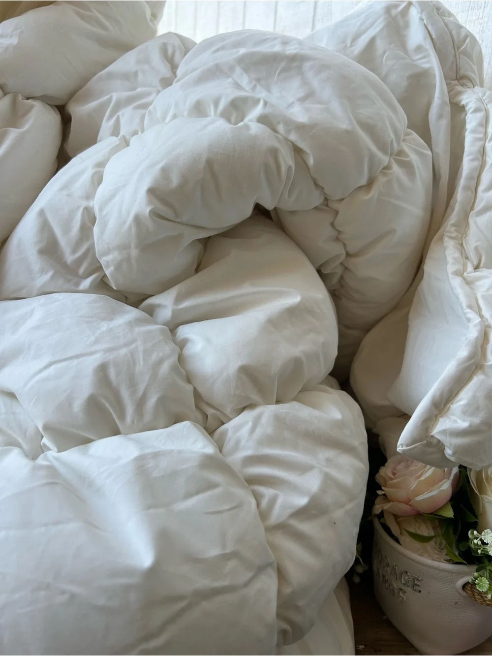 PARACHUTE 100% ORGANIC COZY COTTON Comforter white new KING/CAL KING